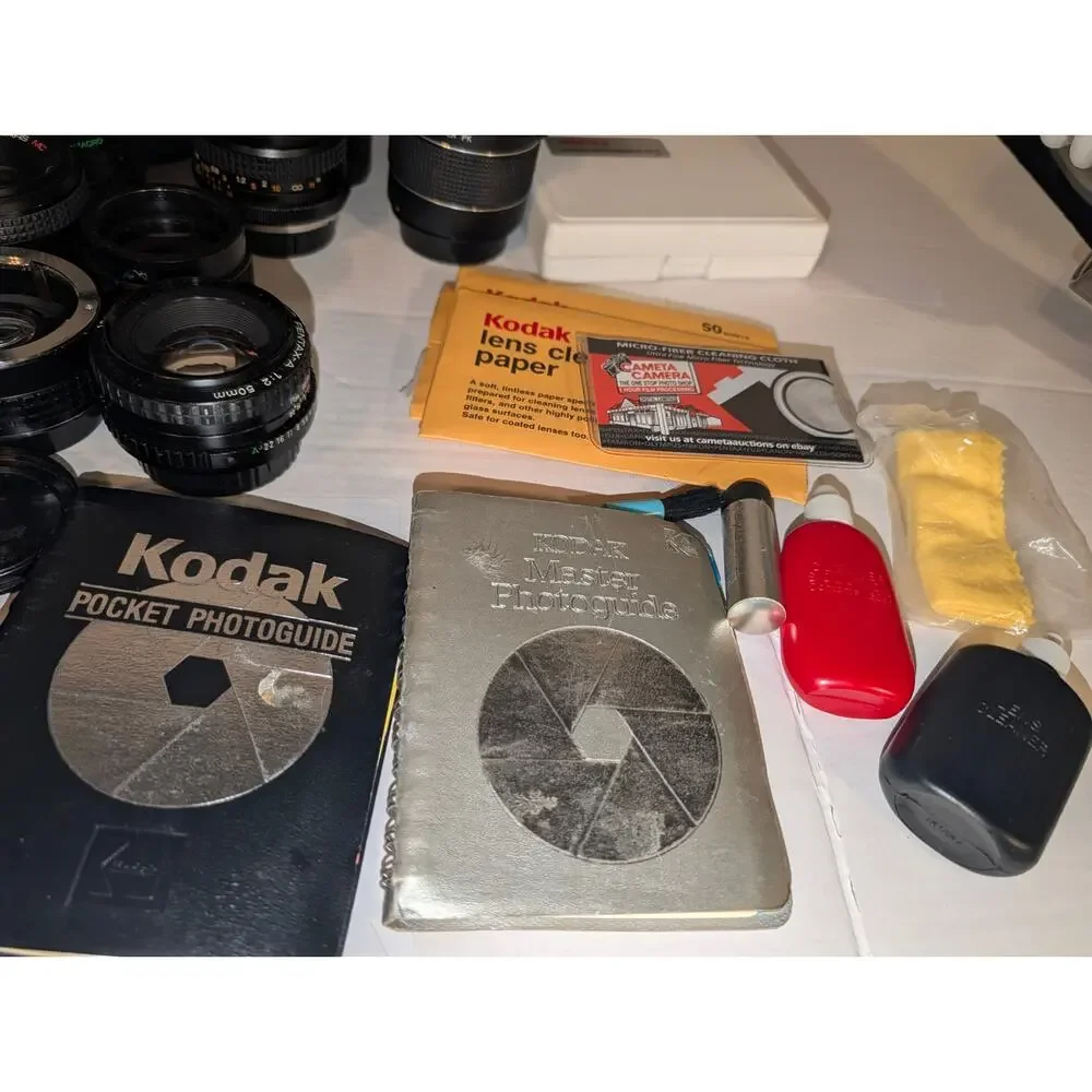 Huge Mixed Lot Vintage Camera Lenses Accessories  Lowepro Bag